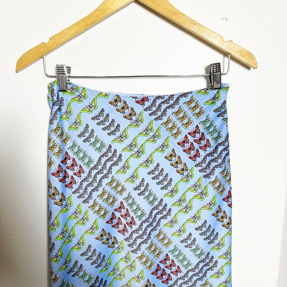 Urban Outfitters Blue Multi Butterfly Print Mini Skirt sz S - Picture 3 of 10
